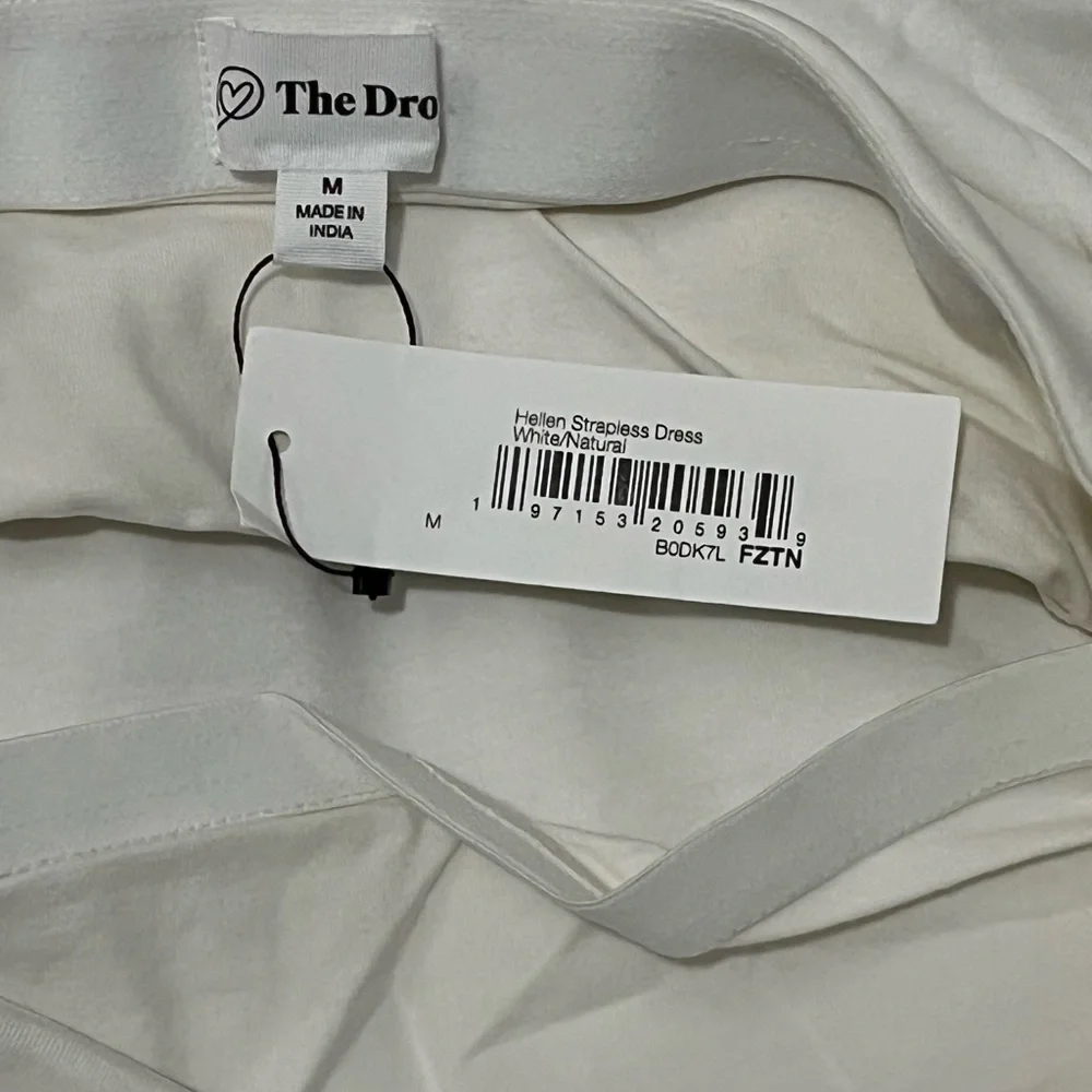 The Drop Women's Cream khaki Hellen Strapless Mixed Media Maxi Dress Medium - Picture 9 of 13